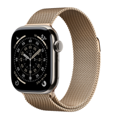 Apple Watch Series 11, 42 mm, Nalural Titanium GPS+Cellular, Gold Milanese Loop Apple Watch Series 11, 42 mm, Nalural Titanium GPS+Cellular, Gold Milanese Loop