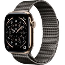 Apple Watch Series 11, 42 mm, Gold Titanium GPS+Cellular, Slate Milanese Loop 