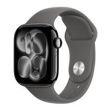 Apple Watch Series 11, 42 mm, Jet Black Aluminum Stone Gray Sport Band M/L Apple Watch Series 11, 42 mm, Jet Black Aluminum Stone Gray Sport Band M/L