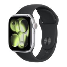 Apple Watch Series 11, 42 mm, Silver Aluminum Black Sport Band M/L Apple Watch Series 11, 42 mm, Silver Aluminum Black Sport Band M/L