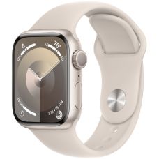 Apple Watch Series 9, 45 мм, корпус из алюминия цвета «сияющая звезда», спортивный ремешок цвета «сияющая звезда», размер S/M