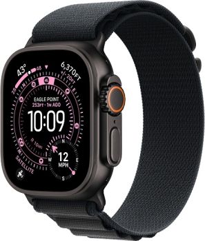 Apple Watch Ultra 3, Black Titanium Case with Black Alpine Loop (M)