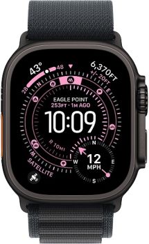 Apple Watch Ultra 3, Black Titanium Case with Black Alpine Loop (M)
