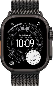 Apple Watch Ultra 3, Black Titanium Case with Black Titanium Milanese Loop
