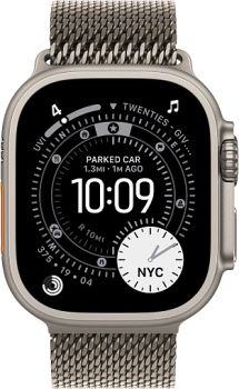 Apple Watch Ultra 3, Natural Titanium Case with Natural Titanium Milanese Loop