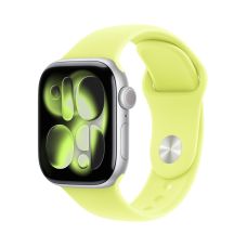 Apple Watch Series 11, 42 mm, Silver Aluminum Neon Yellow Sport Band S/M