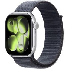 Apple Watch Series 11 46mm, Silver Aluminum Case with Sport Loop Anchor Blue