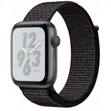 Apple Watch Nike+ Series 4, 44 мм, корпус из алюминия цвета «серый космос», спортивный браслет Nike черного цвета
